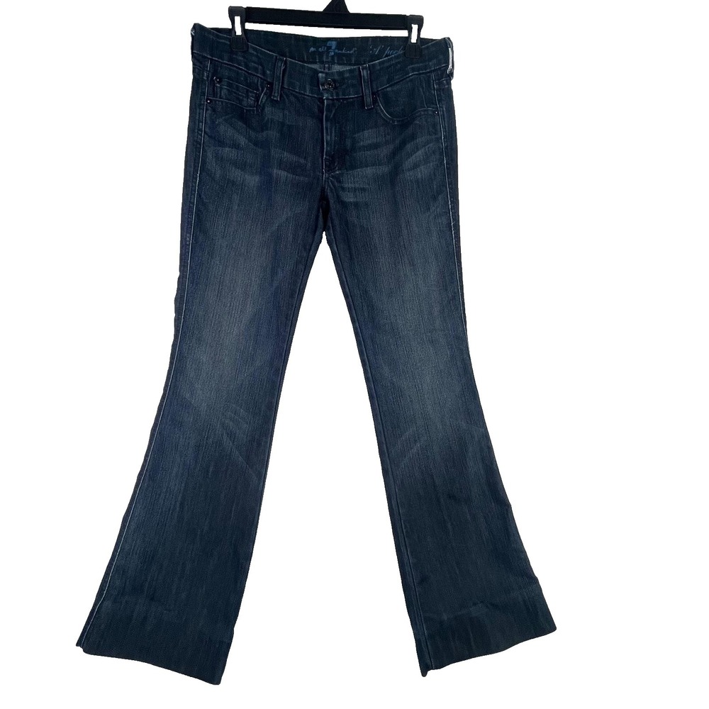 7 For All Mankind A Pocket Flare Jeans 29 Dark Wash Low Rise USA